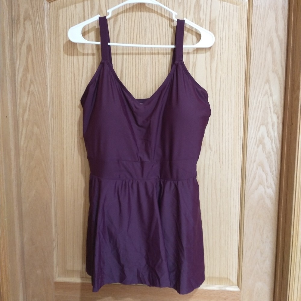 Cupshe Live Life on the Beach 2X purple 1 piece adjustable straps NWT